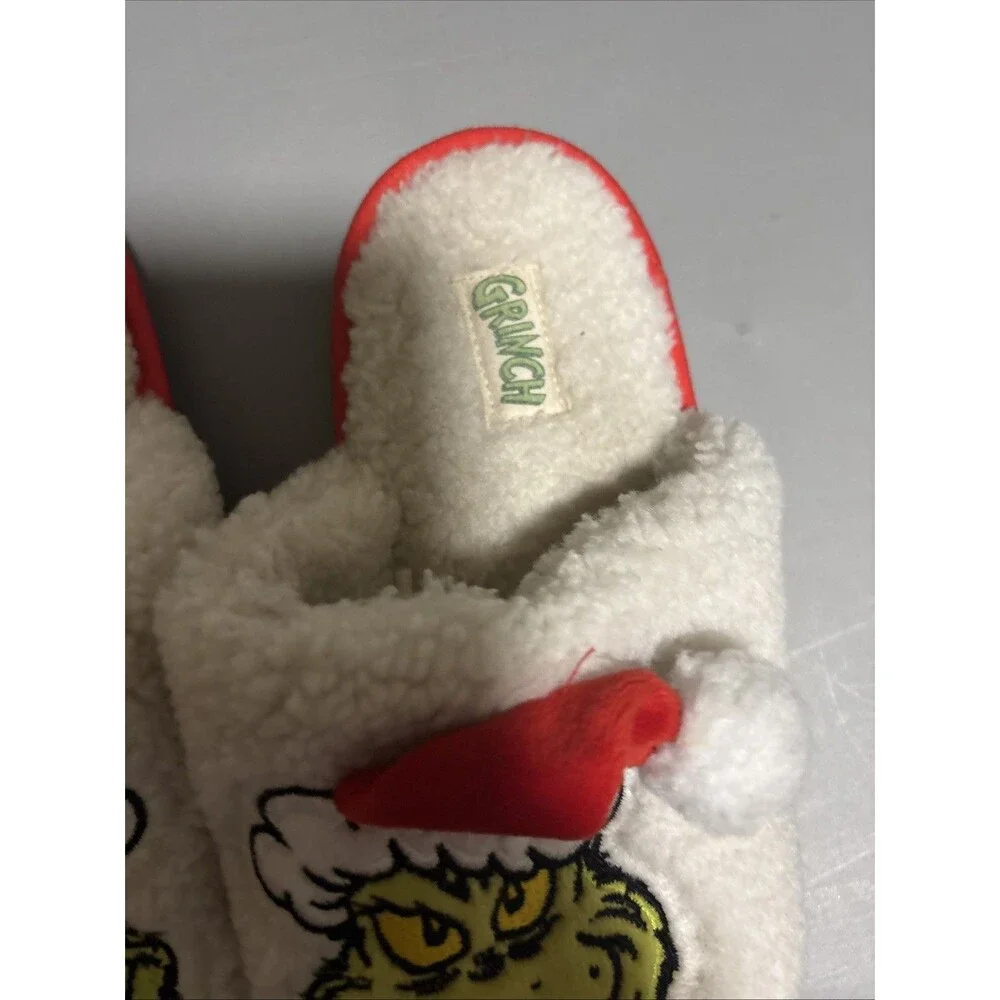 Dr. Seuss Grinch Christmas Scuff Slippers Kids Boys Or  Girls Size 2-3